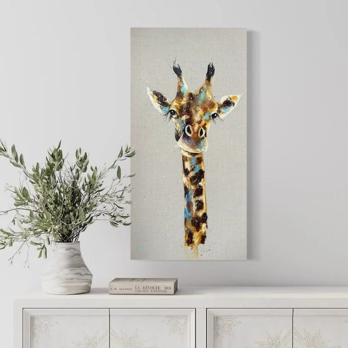 Galilea the giraffe by Louise luton in white hall setting.jpeg