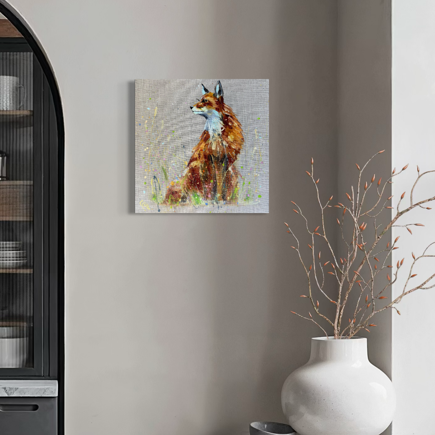 Little fox in kitchen setting by Louise Luton.png