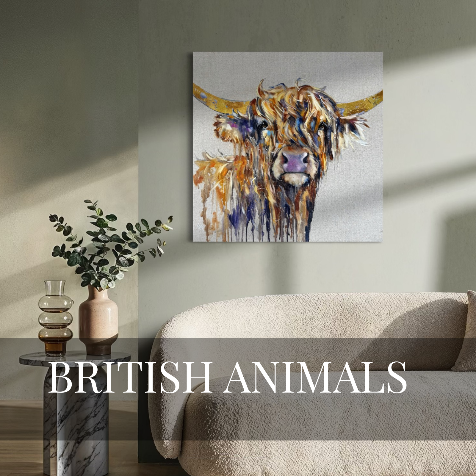 painting of a highland cow by Louise Luton
