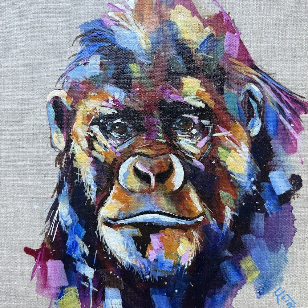 Little gorilla oil painting by Louise Luton.jpeg