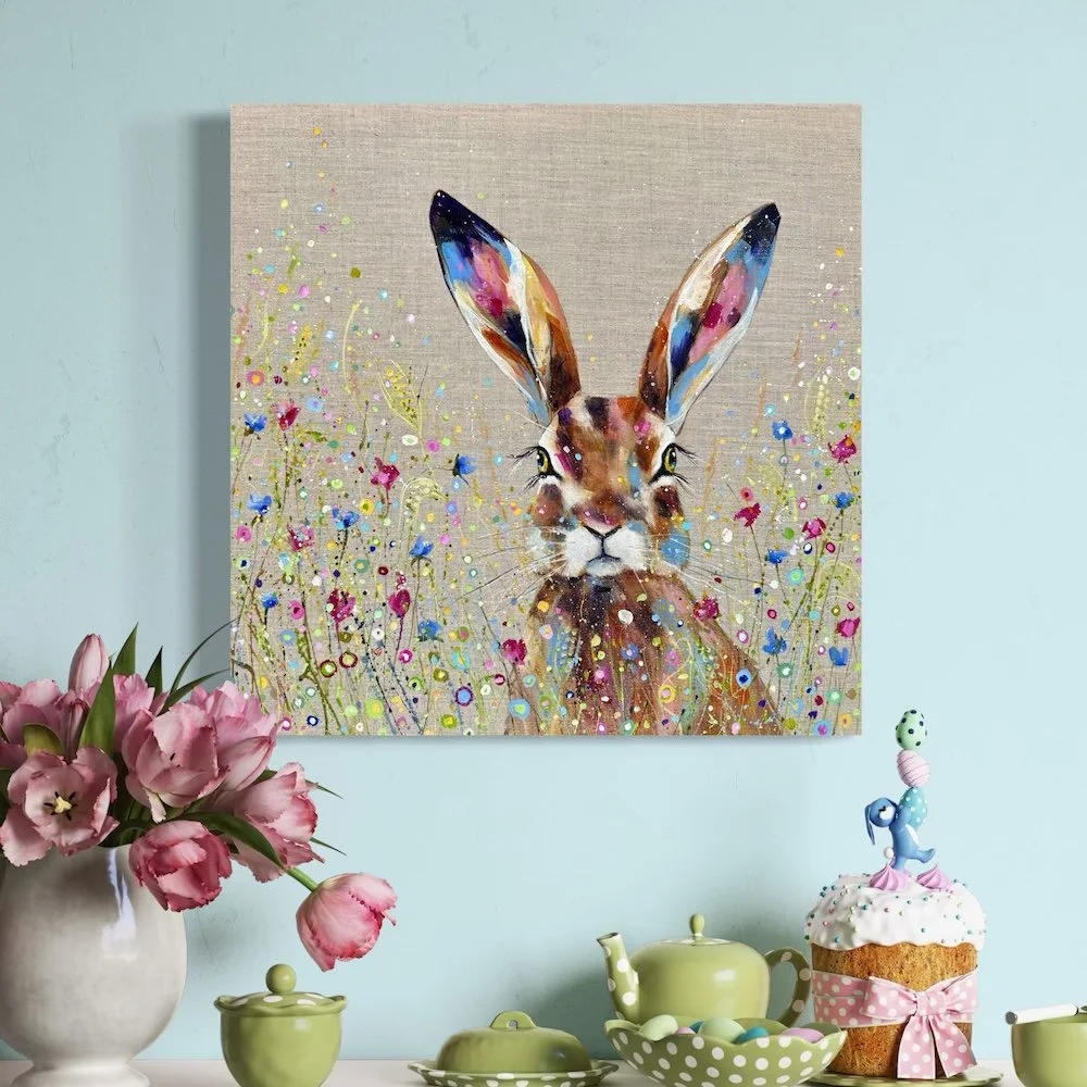 Joyful hare by louise luton with pastel tones.jpeg
