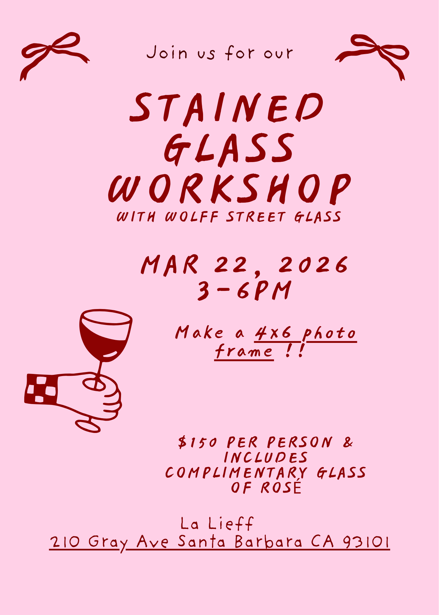 Stained Glass Workshop (3/22) 4x6 Photo Frame