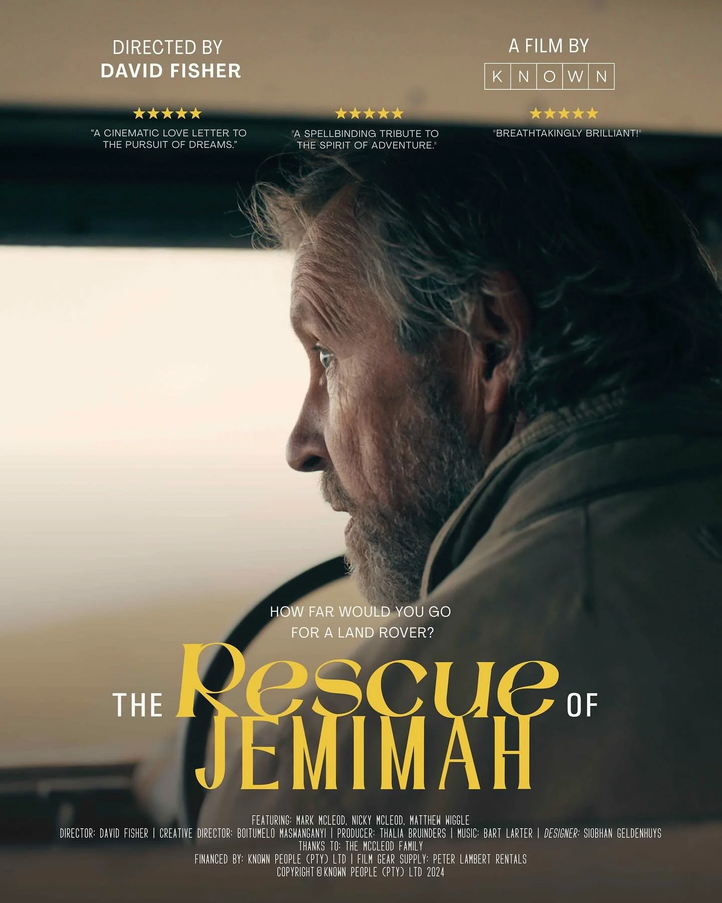 ‼️Exciting News‼️

We have managed to shuffle some things around and make space for this beautiful South African film for Saturday nights MIXED NIGHT 3 screening at @sterkinekor

@davidfisher_za  and @known_agency &lsquo;s The Rescue of Jemima tells 