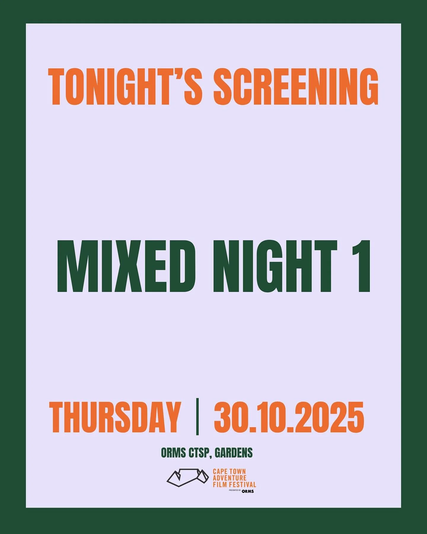 MIXED NIGHT 1 TONIGHT! 🎬🔥

An epic mix of stories from the wild - from the icy silence of Antarctica to the dizzying heights of the Trango Towers in Pakistan.

Expect waves, wind, rock, and heart in equal measure, with filmmaker Naud&eacute; Heunis