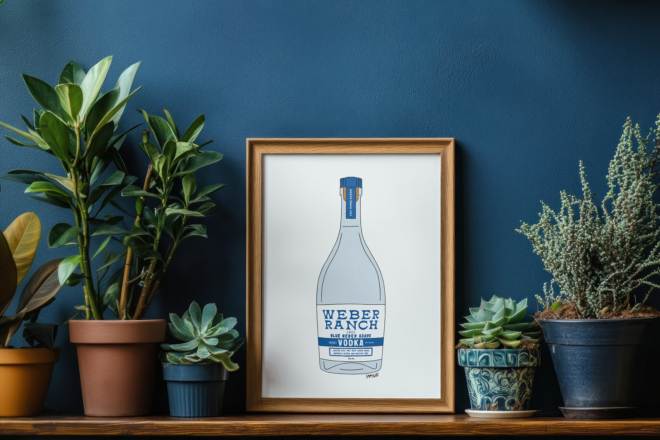 Weber Ranch Vodka - Hand Illustrated Print