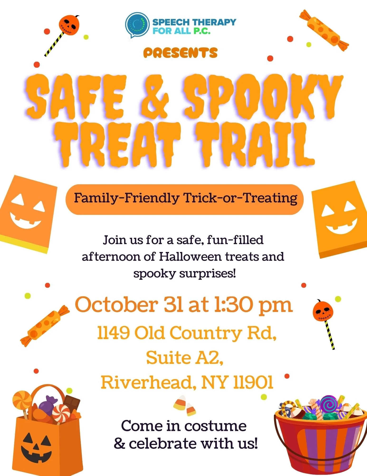Speech Therapy For All P.C. to Host Free Halloween Celebrations in Riverhead and Holbrook