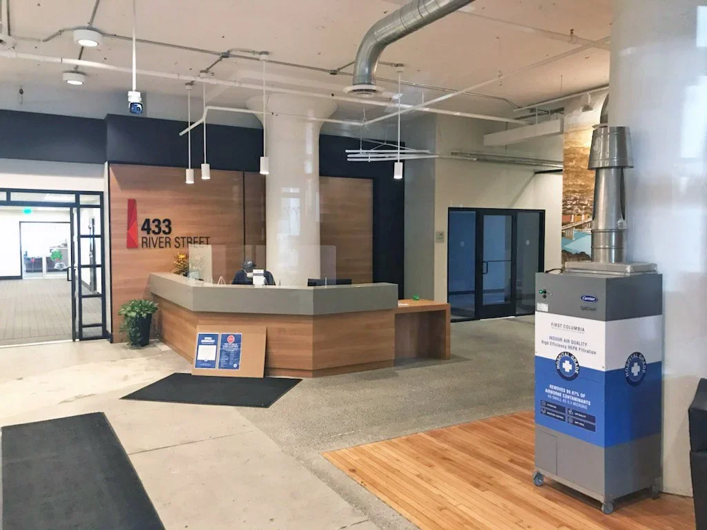 First Columbia’s 433 River Street, Welcomes Back Employees & Visitors with High Tech Virus Protection