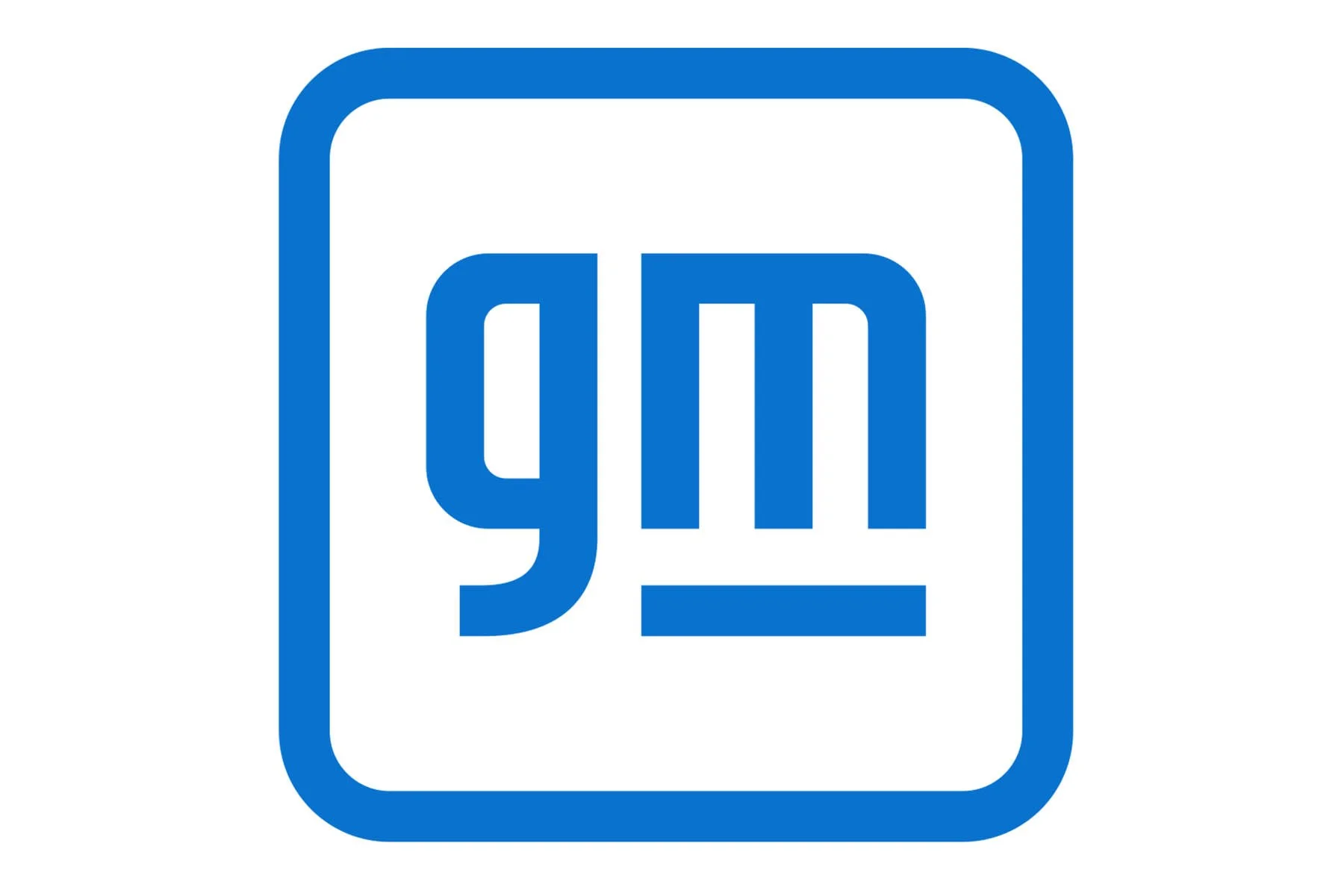 Blue logo with the letters 'g' and 'm' in lowercase, inside a rounded square outline.