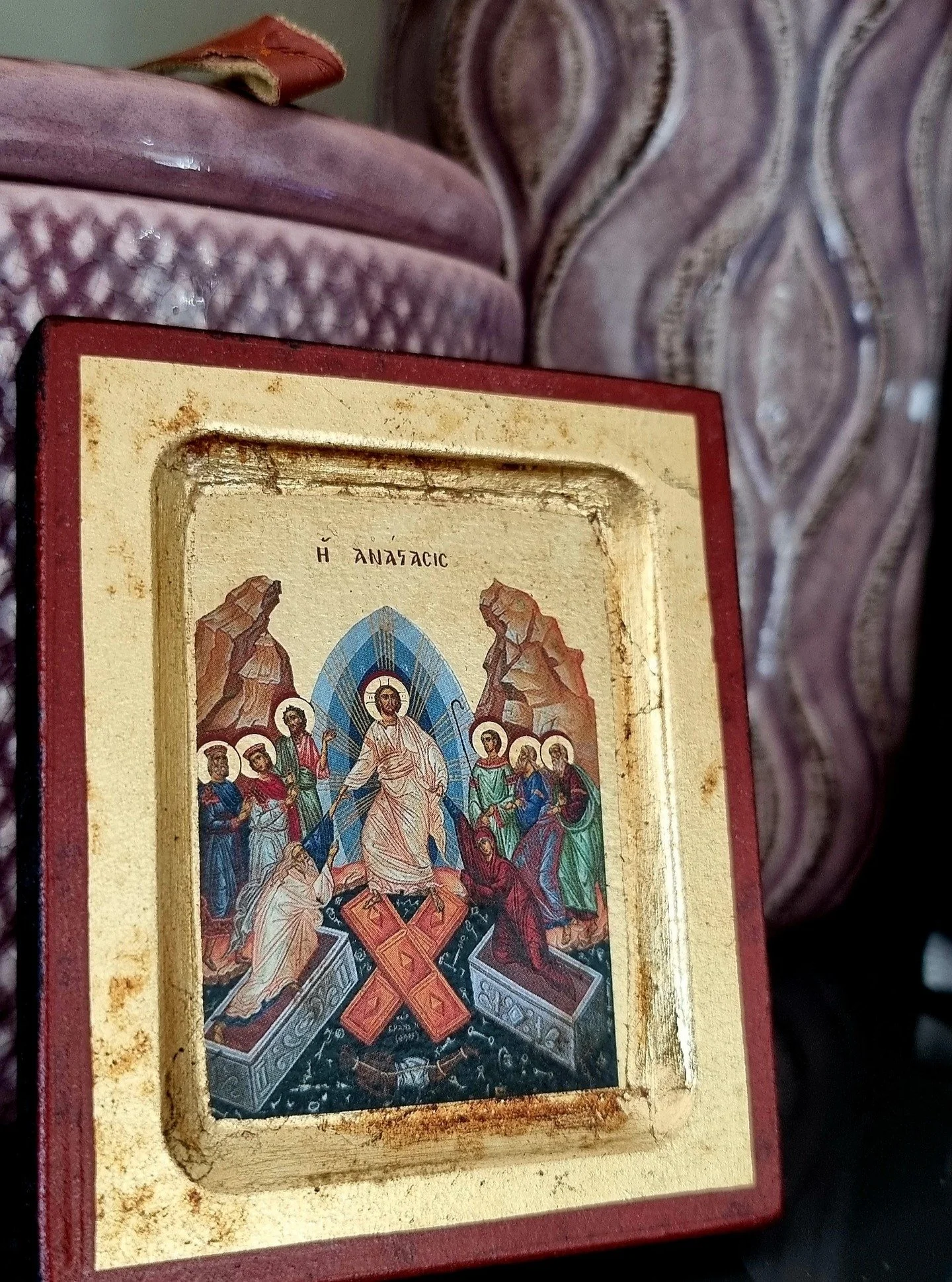 The famous icon of the Resurrection, or Anastasis in Greek, carries profound theological meaning. During the three days between the Crucifixion and the Resurrection, Christ descends into Hades to destroy its power and conquer death.

Christ is clothe