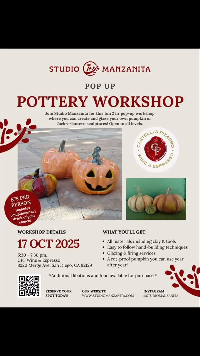 What are you waitin for? Reserve your spot today! #pottery #sandiego #craft #halloween #workshop #paintandsip