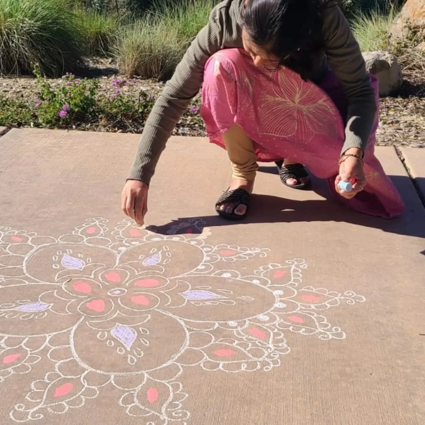 Happy Pongal!! 

Our Studio is under construction but our community is coming through!! We had an amazing turnout of old friends and newcomers celebrating the multi-day Hindu harvest festival. 

Centering the craft of Kolam making has been important 