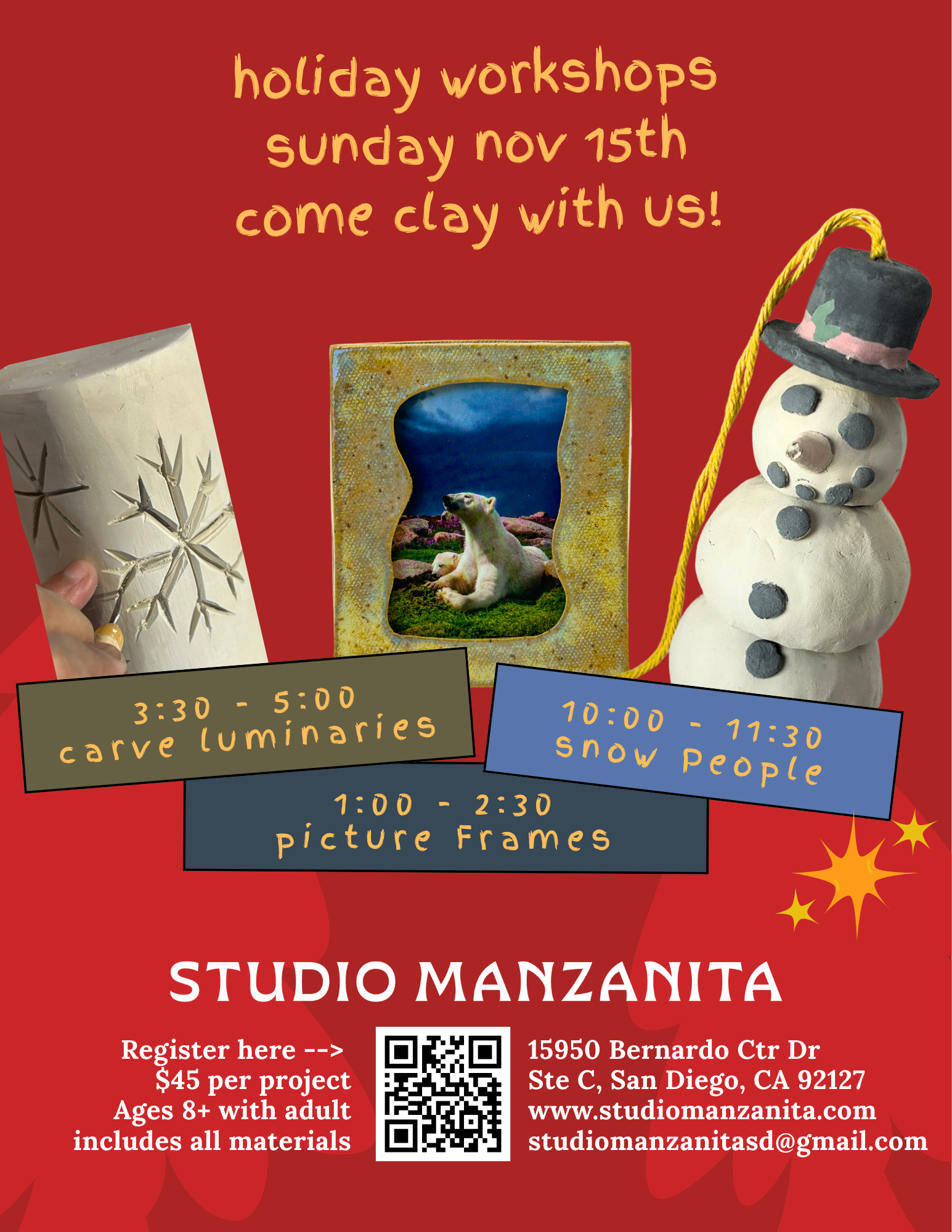 Ceramic Holiday Workshops | Sunday Nov. 15th