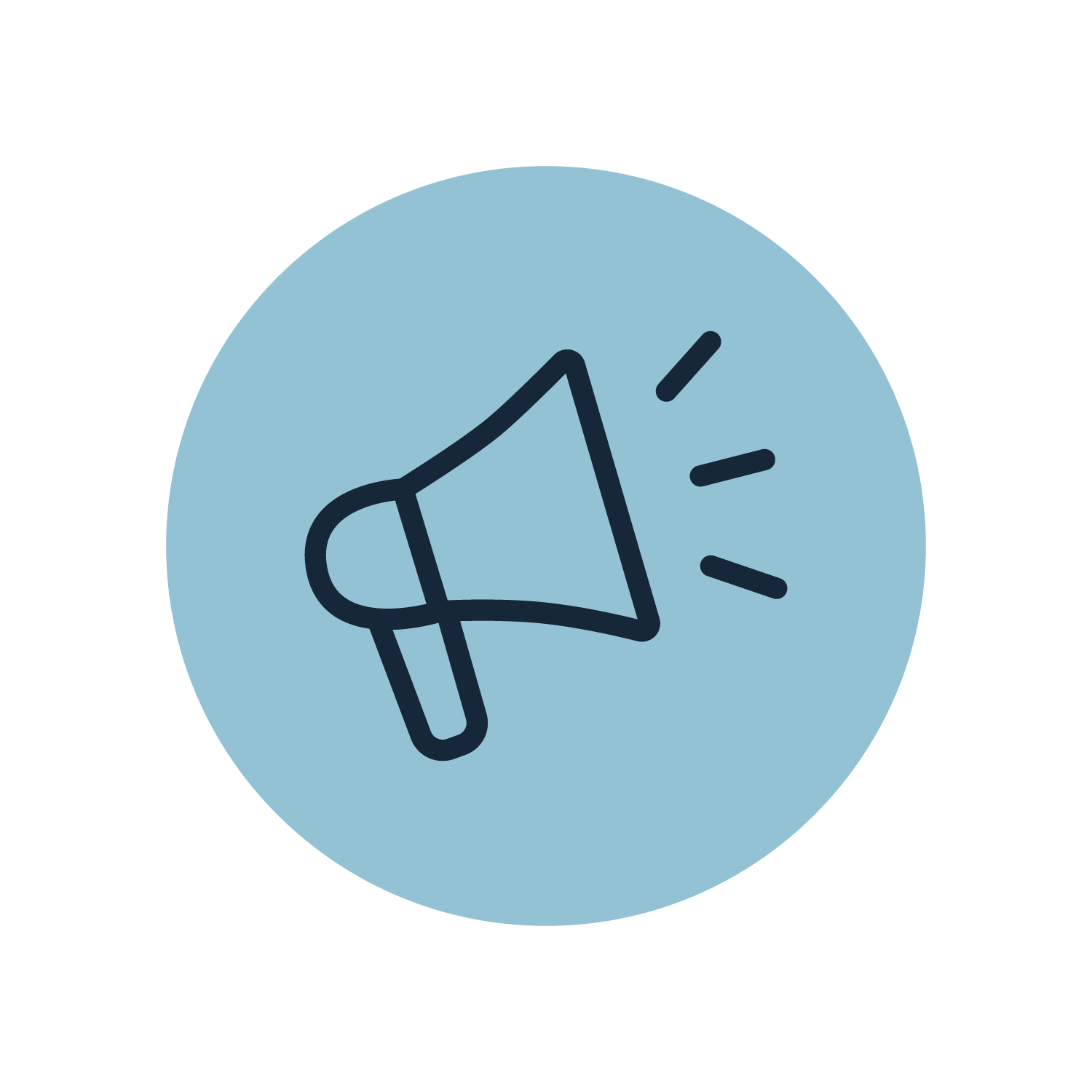 Megaphone icon representing peer leadership and advocacy.