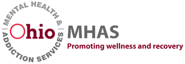 Ohio Department of Mental Health and Addiction Services logo with the tagline Promoting Wellness and Recovery.
