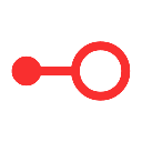 A red key icon on a white background