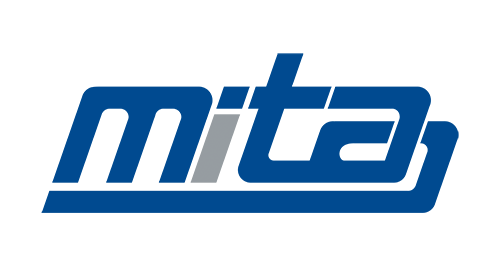 Mita Logo in blue stylized lowercase letters.