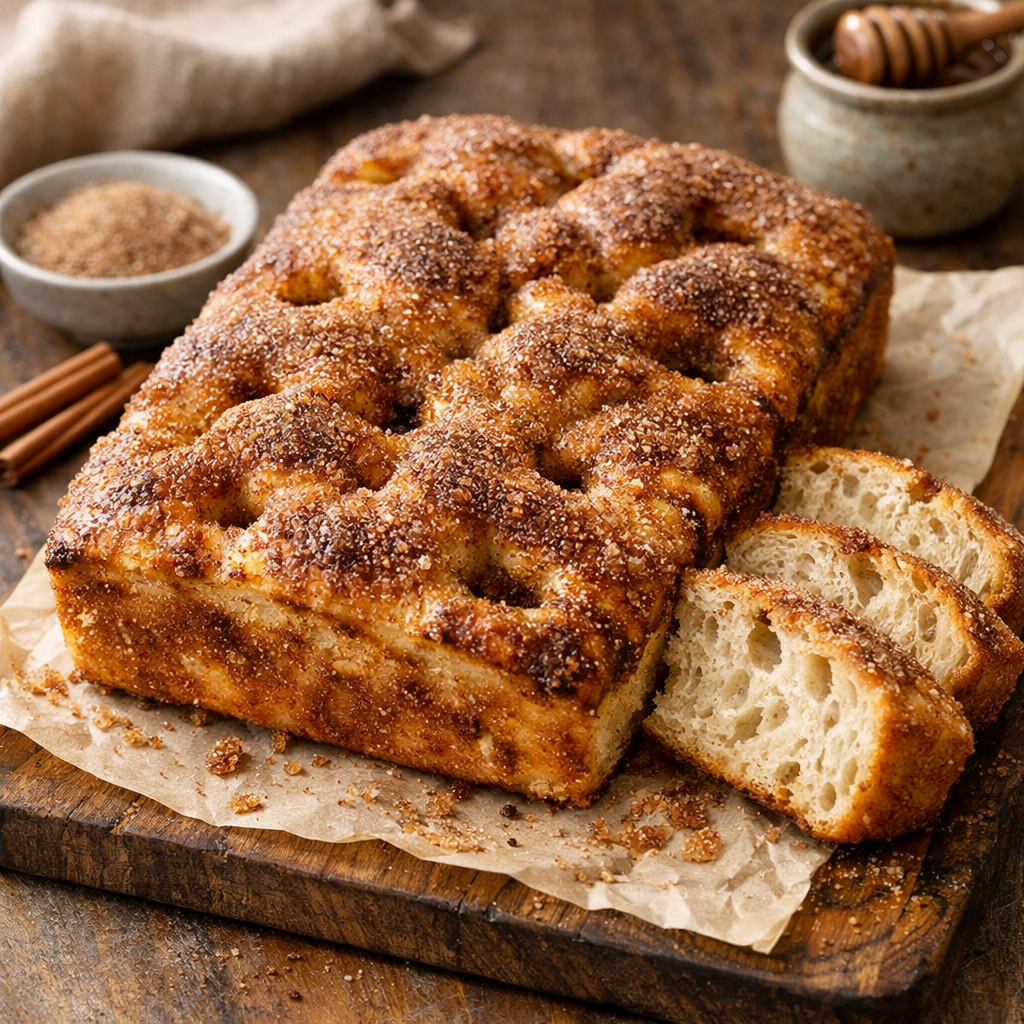 Cinnamon Sugar Sourdough Focaccia