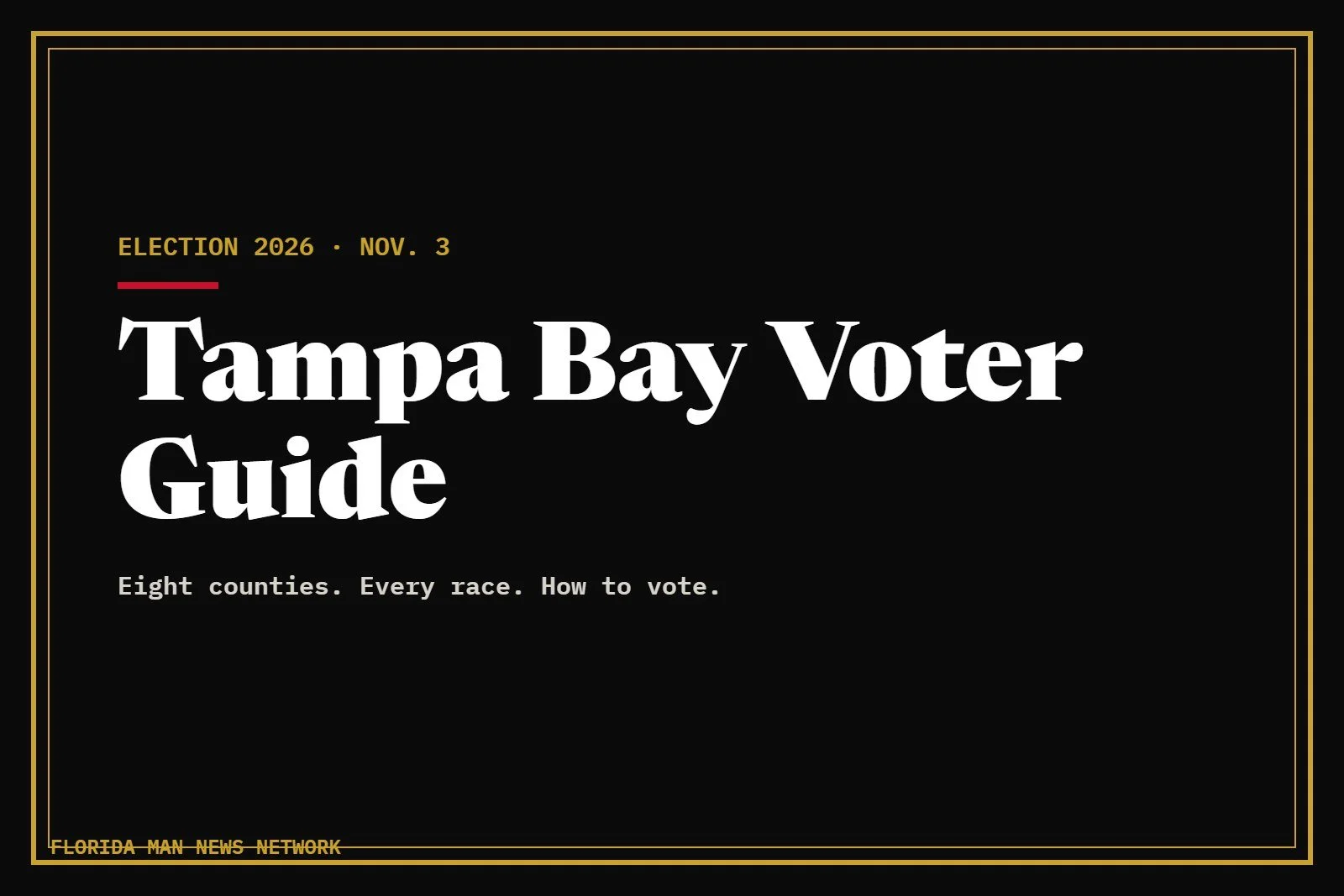 Tampa Bay Voter Guide 2026: How to vote, county by county
