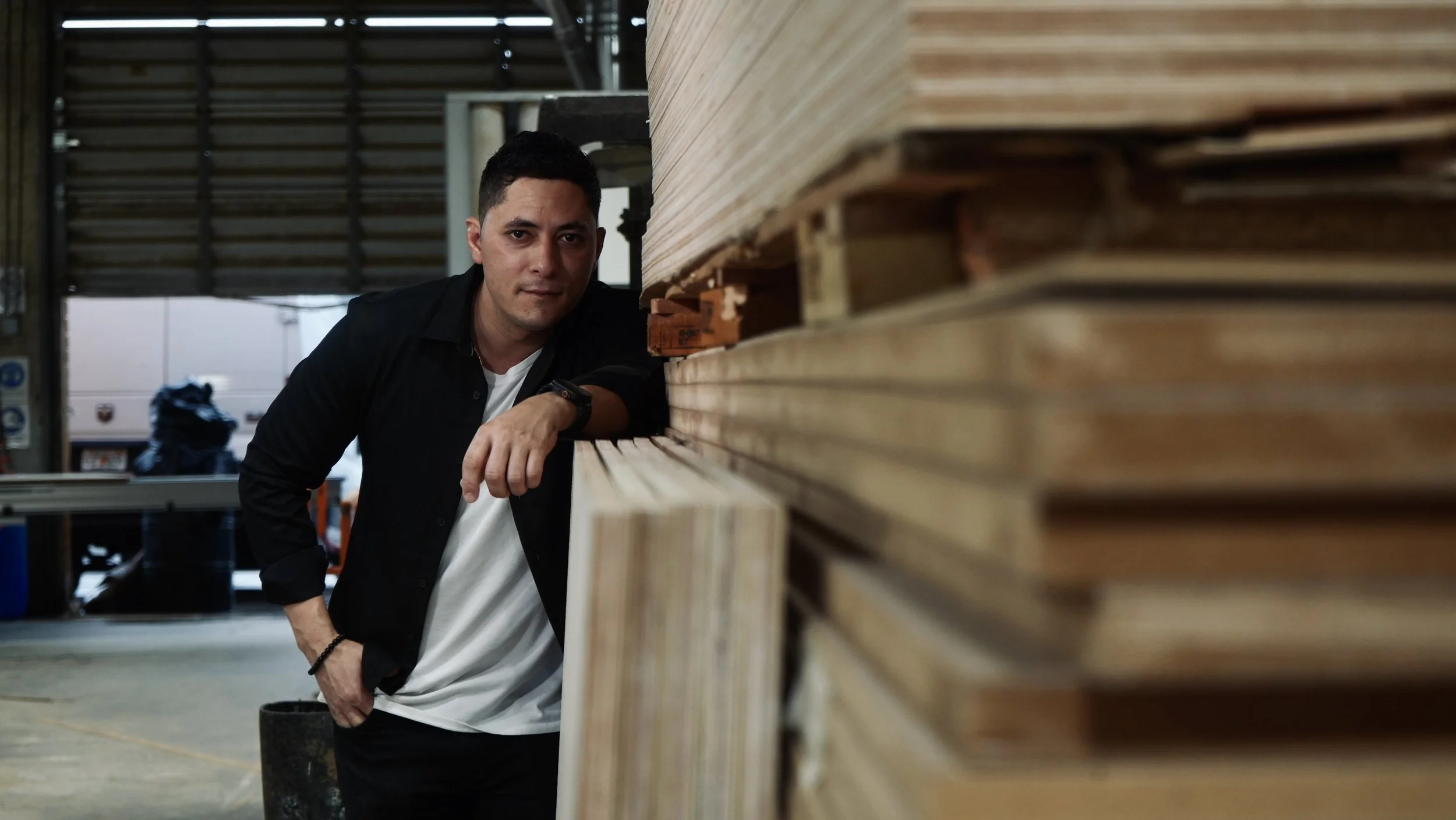 Handry Alcolea in the Harwood workshop