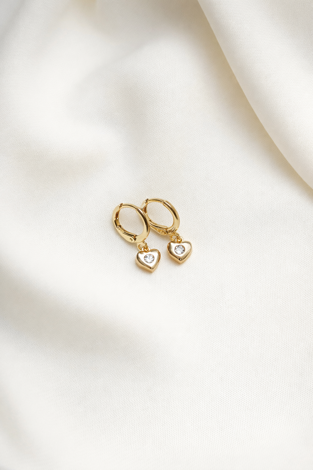 Tiny Cubic Zirconia Charm Huggies