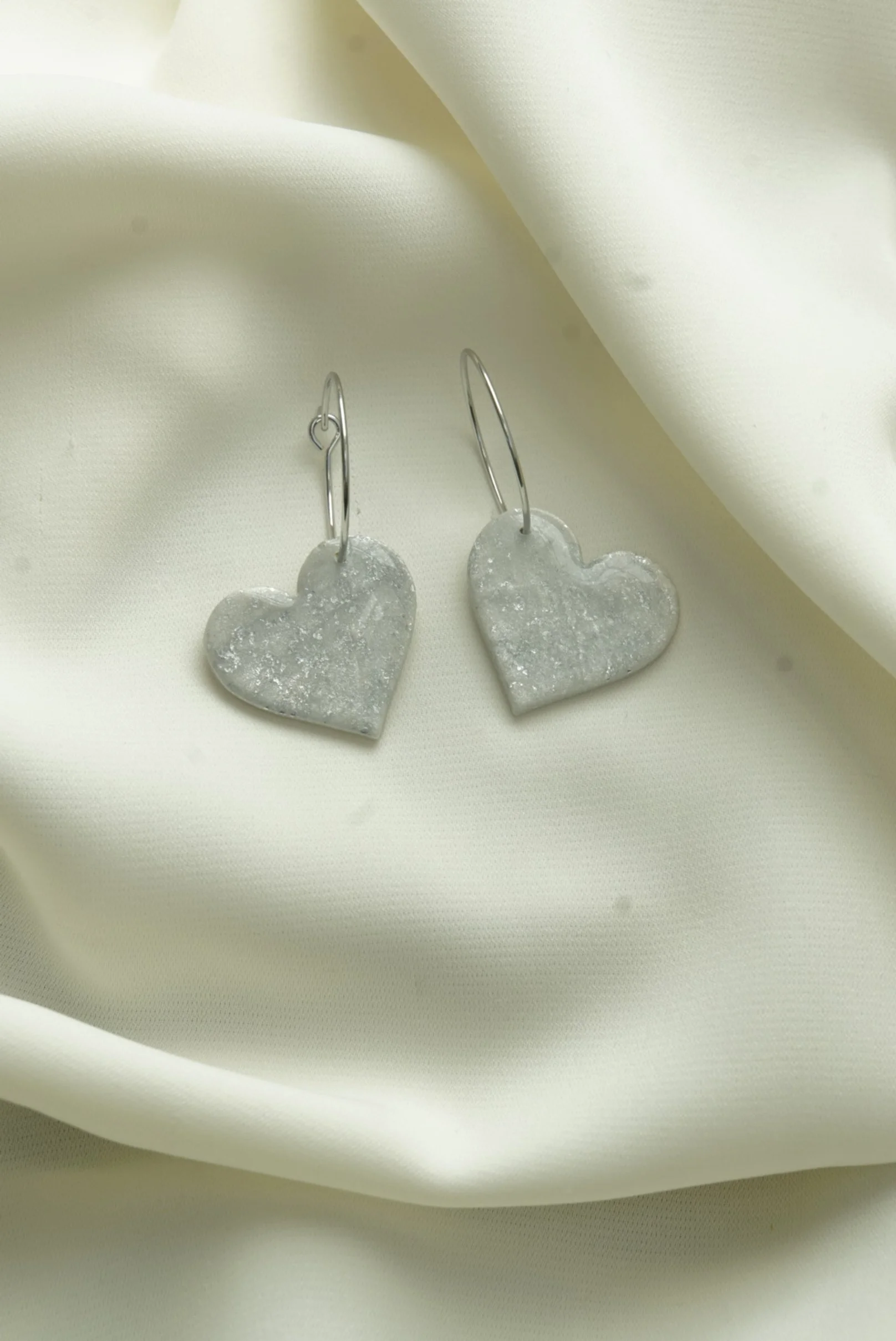 Silver Shimmer Hoops