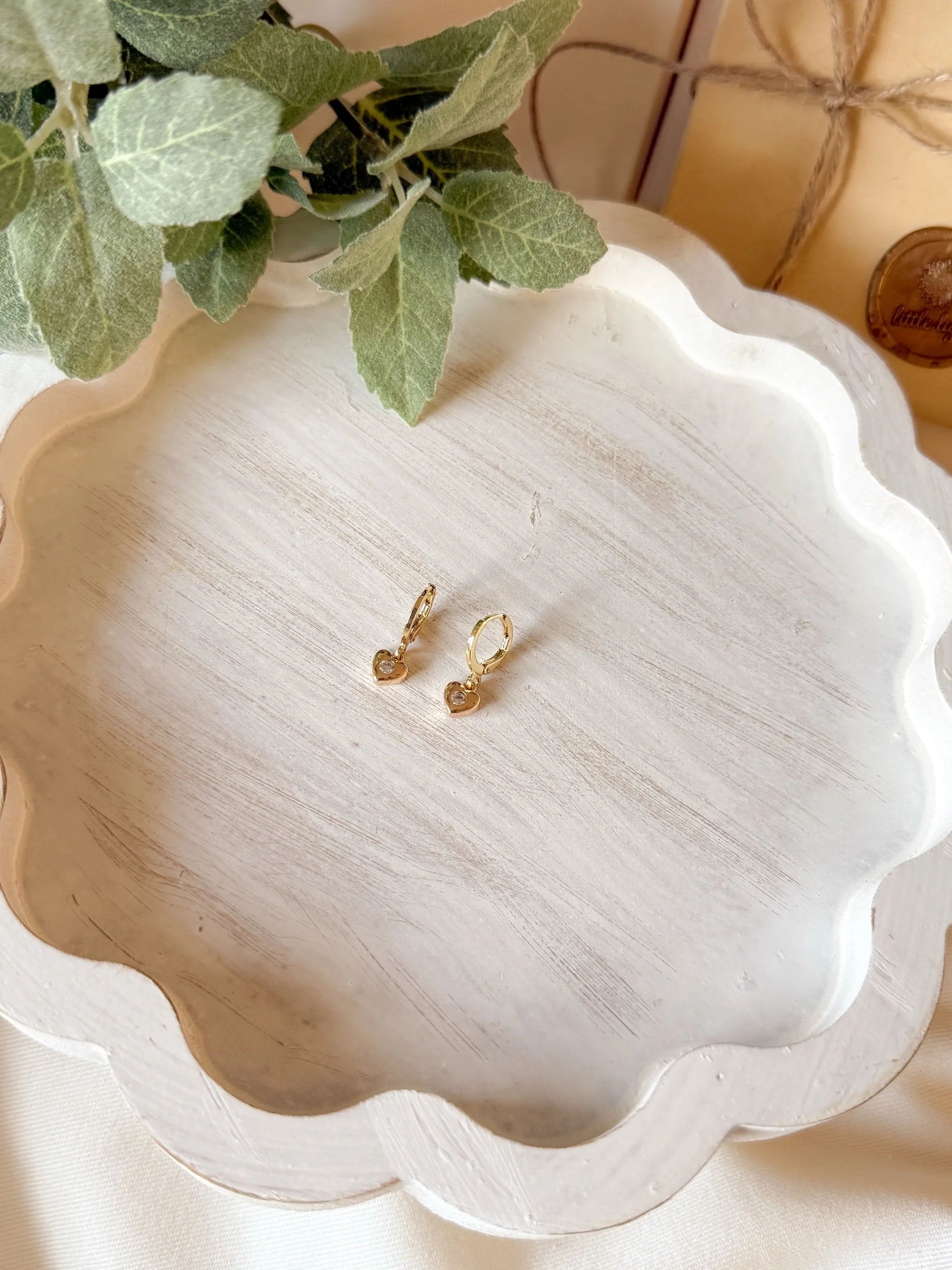 Tiny Heart Charm Huggies