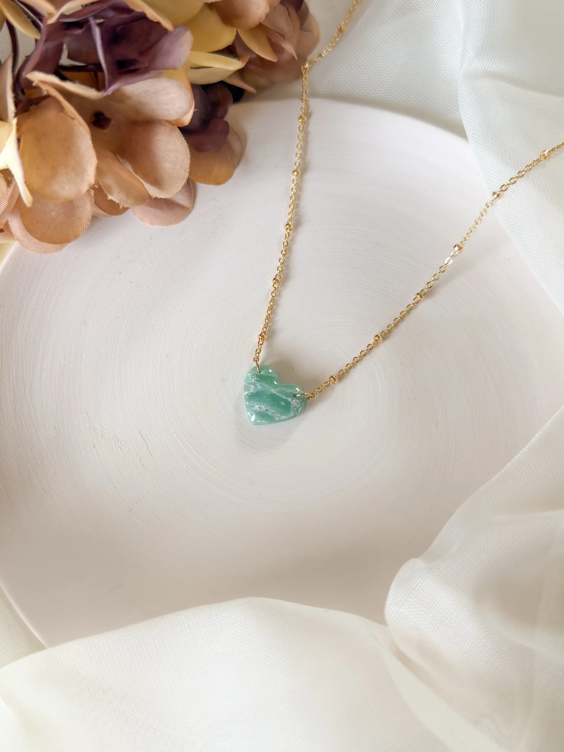 Loved- Green Heart Necklace