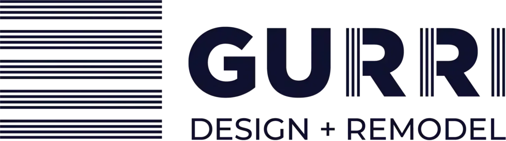 Gurr Design + Remodeling logo in dark blue text.