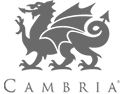 Cambria logo with stylized lion's head and text reading 'Cambria'