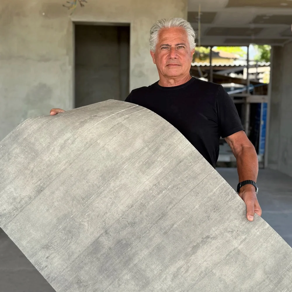 Exposed-concrete Wall Skin sheet bent by hand