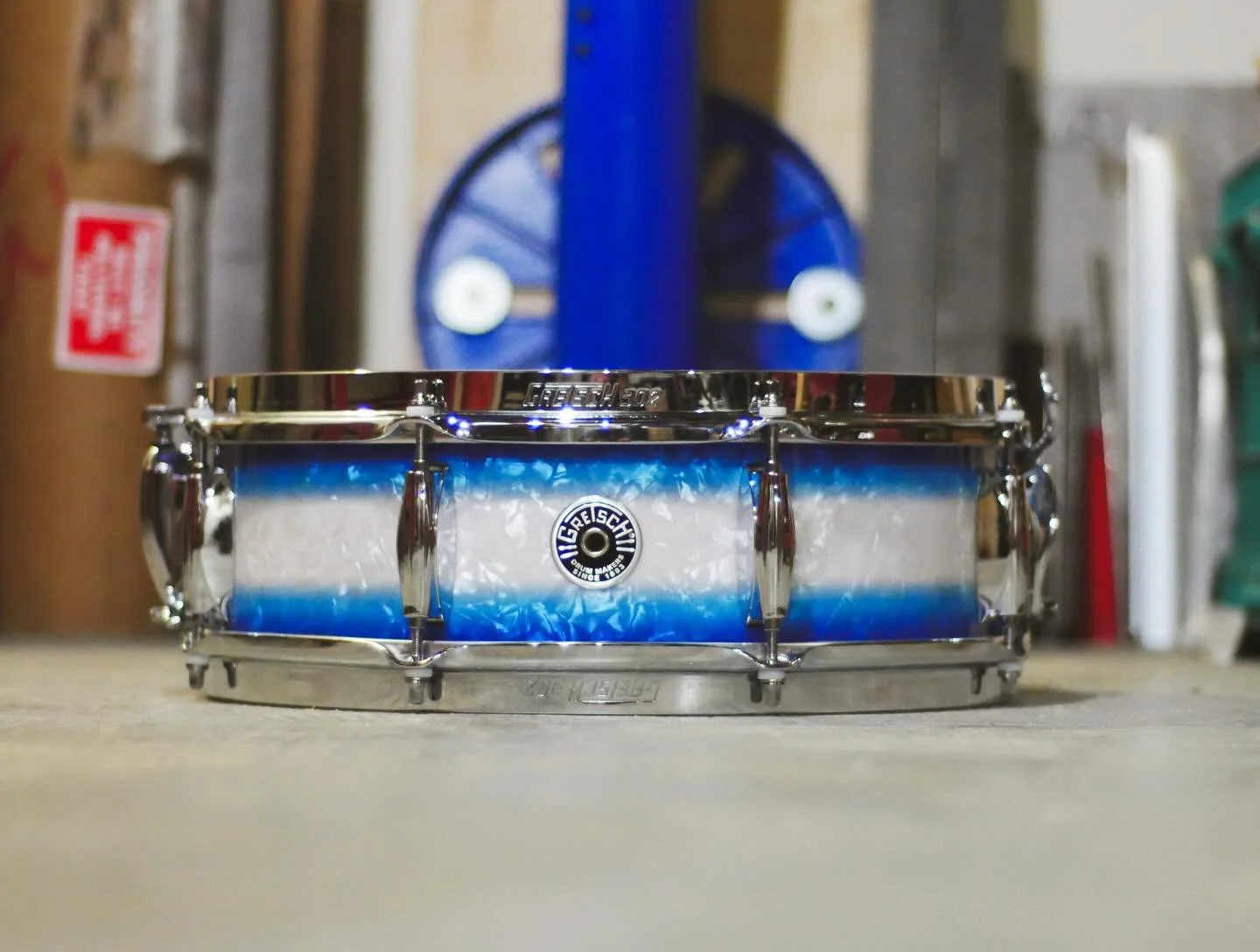 Gretsch Brooklyn flew in from Edmonton for @shawcrossdrums 

Edges were levelled and recut to a more versatile profile. On snares I always do &ldquo;hybrid&rdquo; edges. Meaning the batter edge has a more dramatic round over while the snare side gets