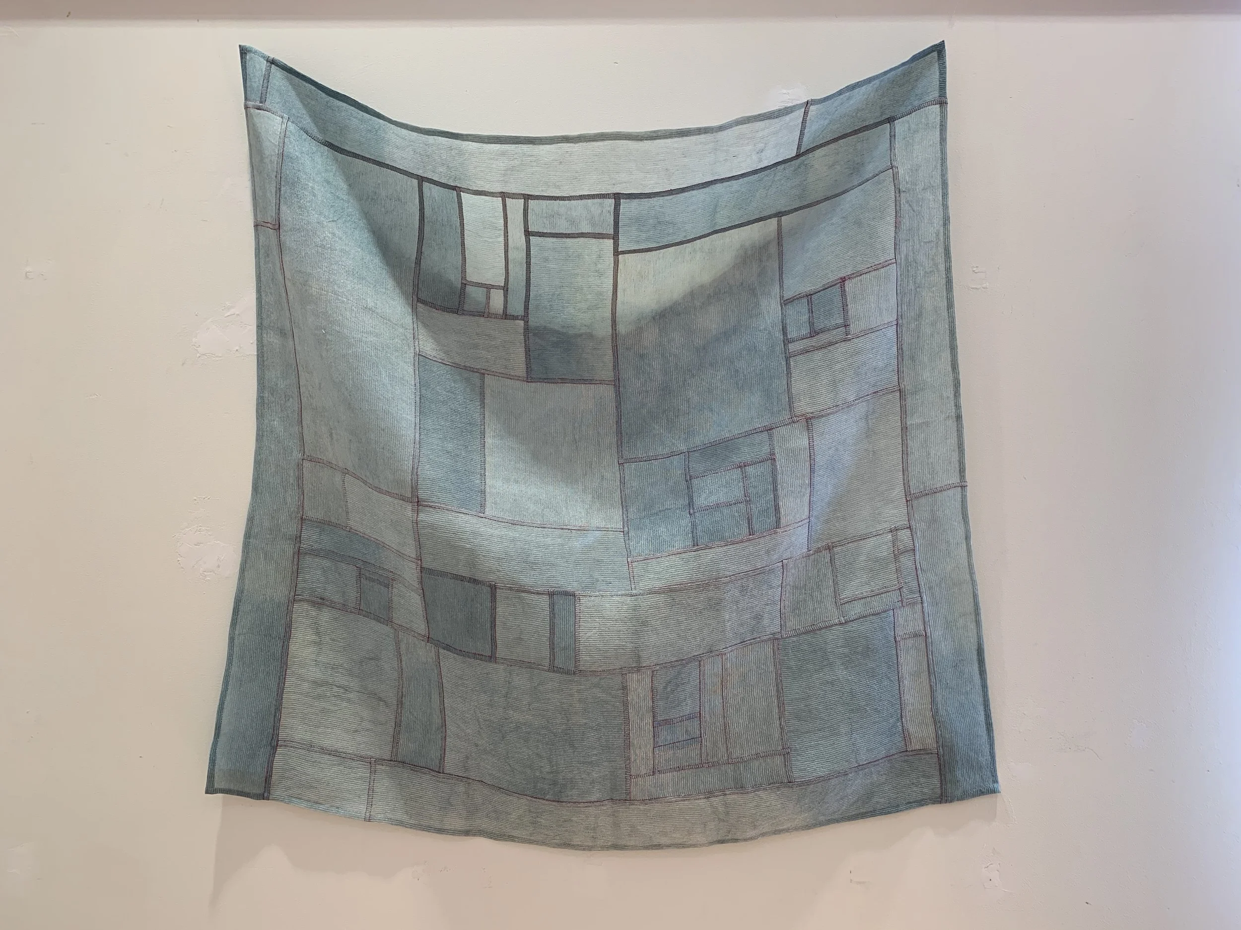 Dreamy Blue, 2019 | Hanji bidan (silk and hanji blend) | H 34 × W 37 inches