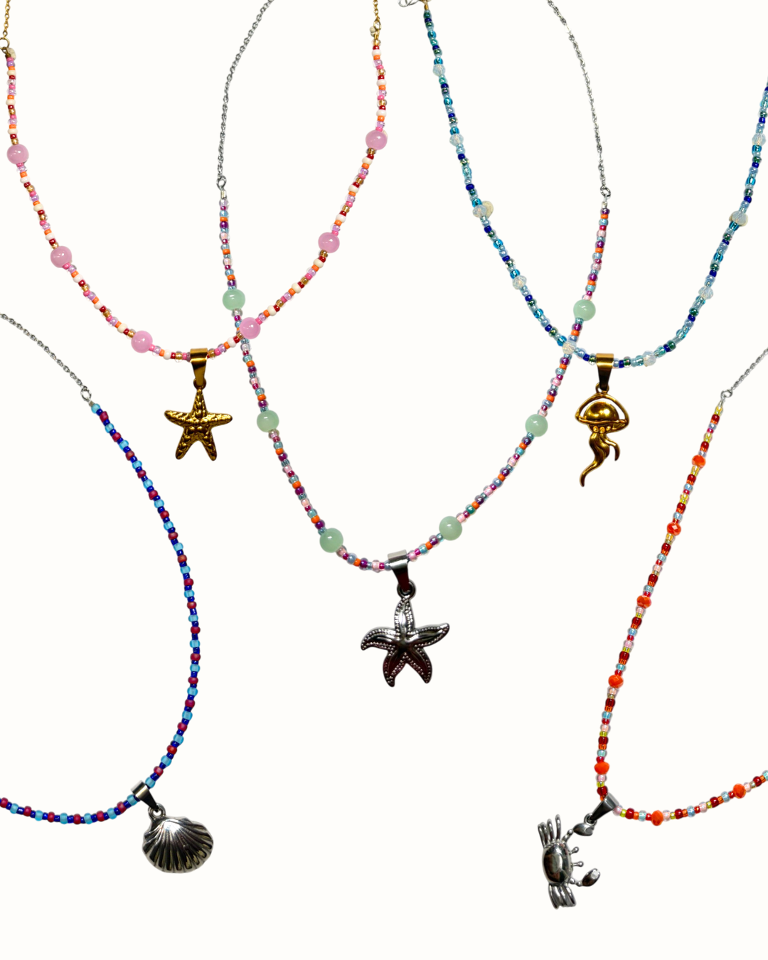 Beaded Charm Sirena Necklaces ⋆.*𓆝✧𓇼𖦹 °