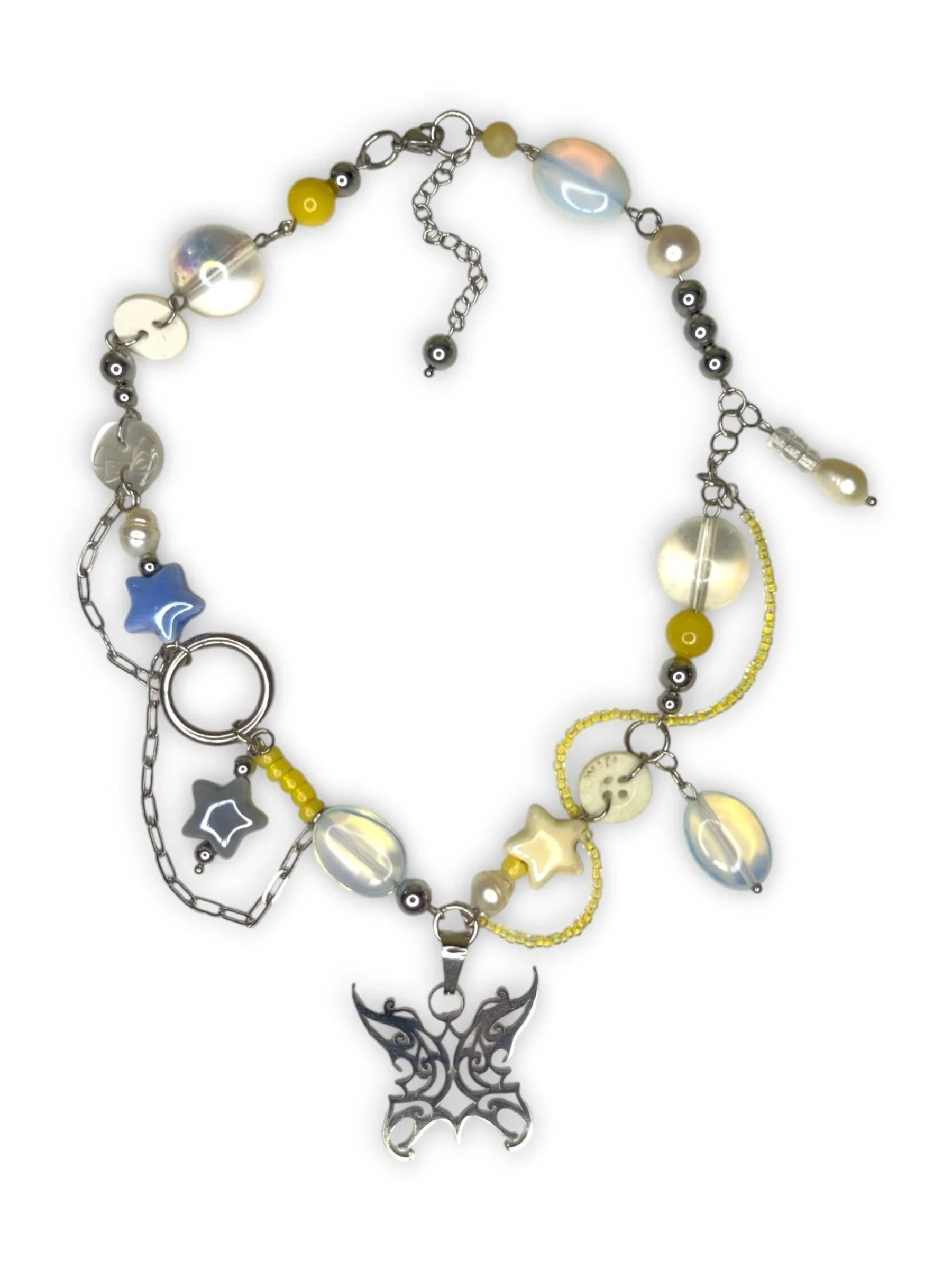 Daylight Yellow Whimsy Necklace in Silver