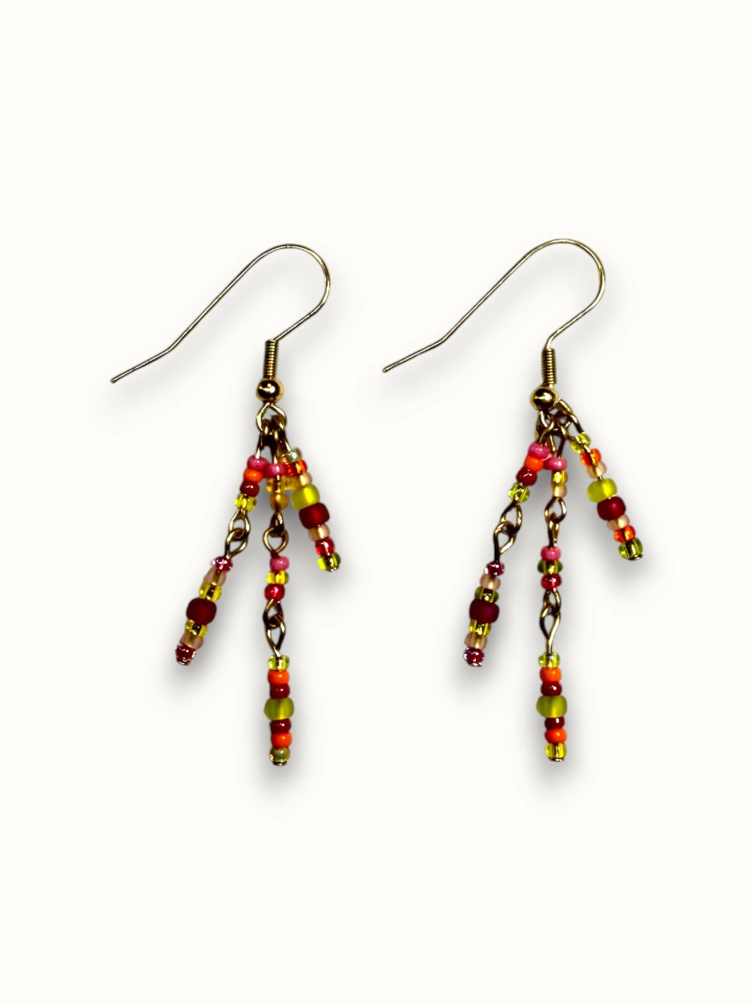 Orange, Red and Yellow Sirena Earrings 𓇼𓏲*ੈ✩‧₊˚