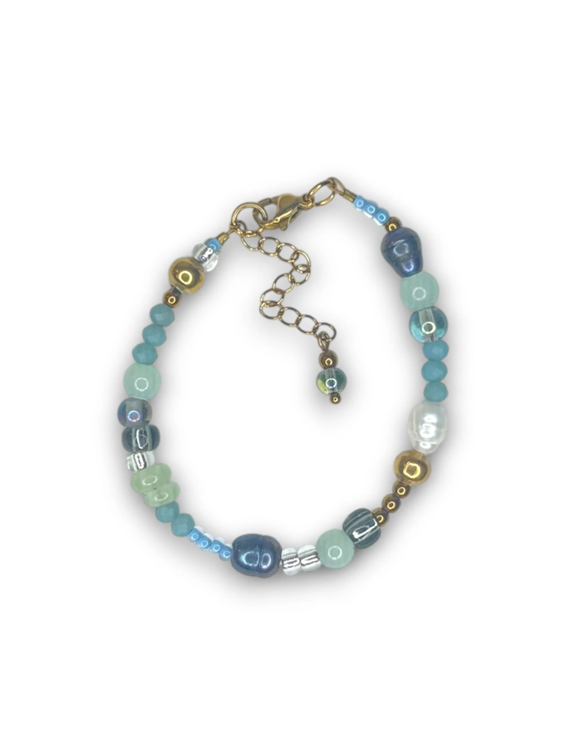 Seafoam Blue Thin Beaded Bracelet