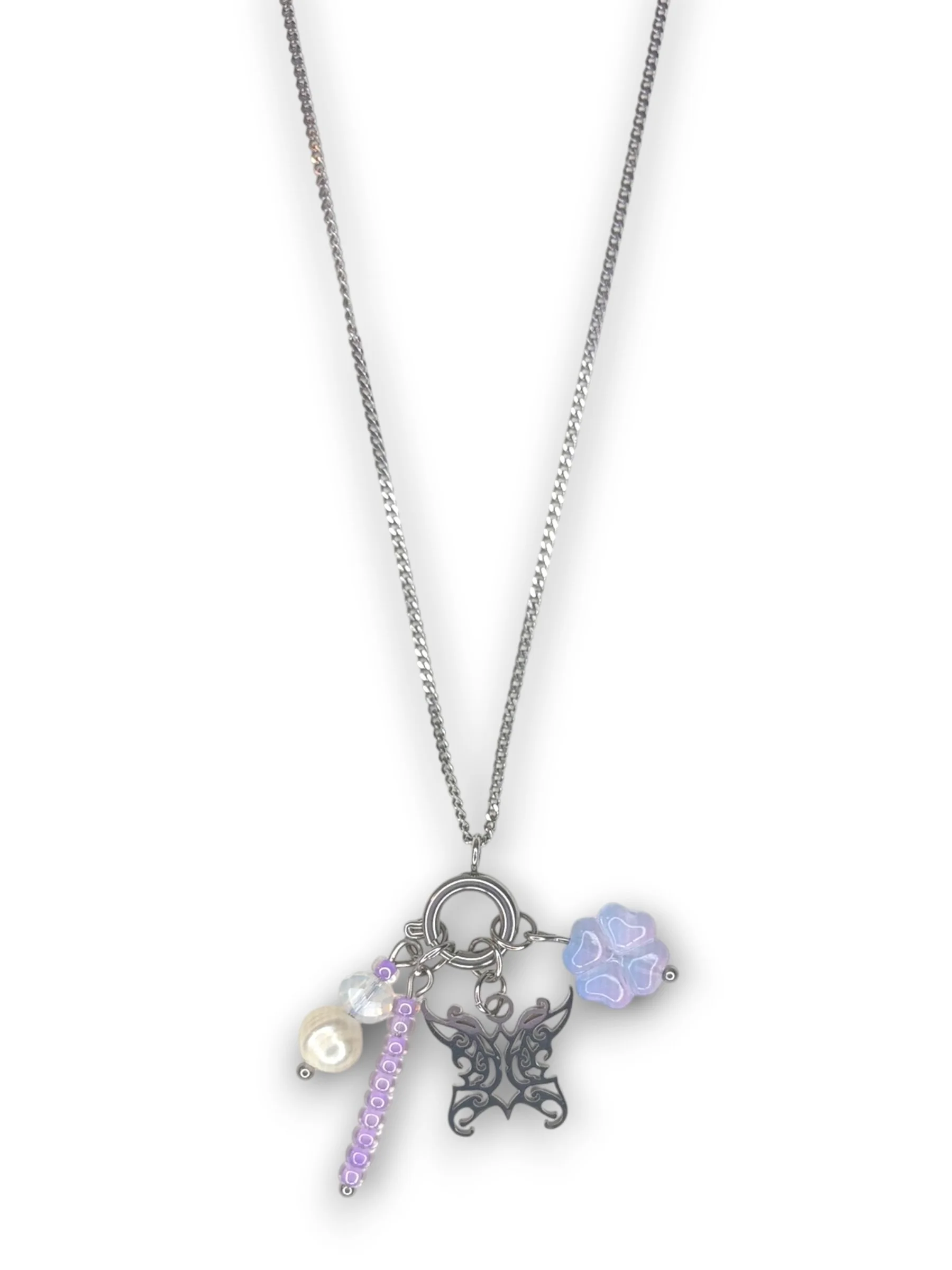 Twilight Purple Charmer Necklace in Silver