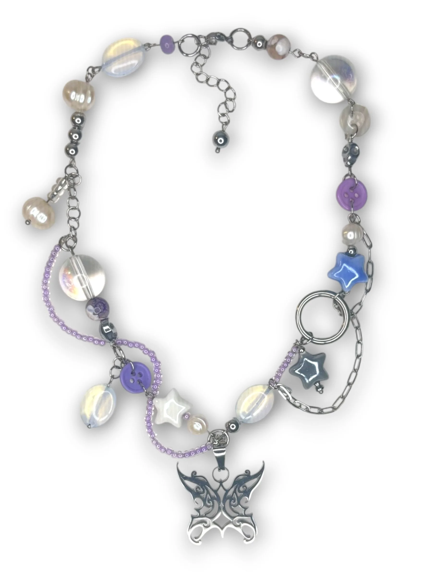 Twilight Purple Whimsy Necklace in Silver