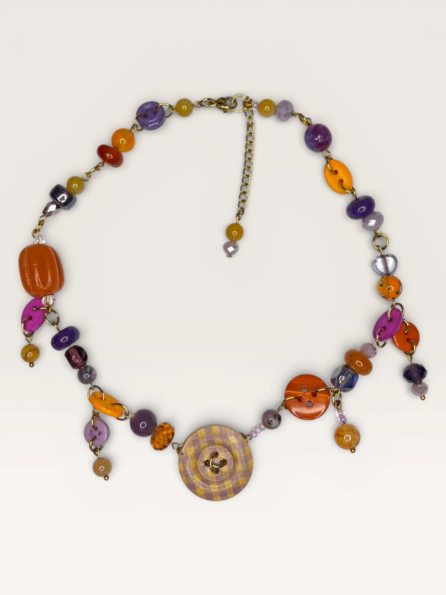 Sunset Beady Button Necklace ⚉𓍯𓂃𓏧✮⋆˙