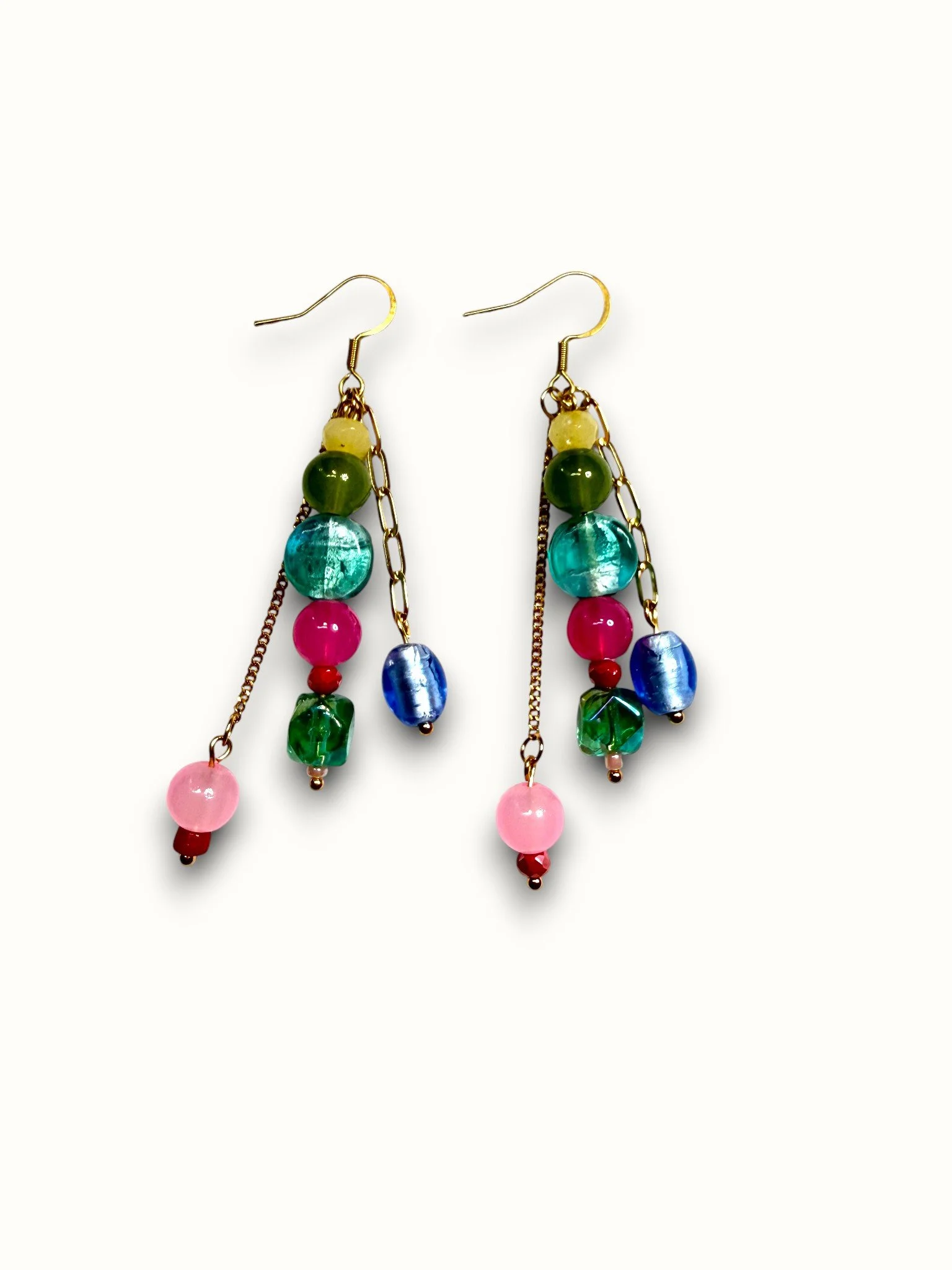 Pink, Blue and Teal Sirena Earrings 𓇼𓏲*ੈ✩‧₊˚