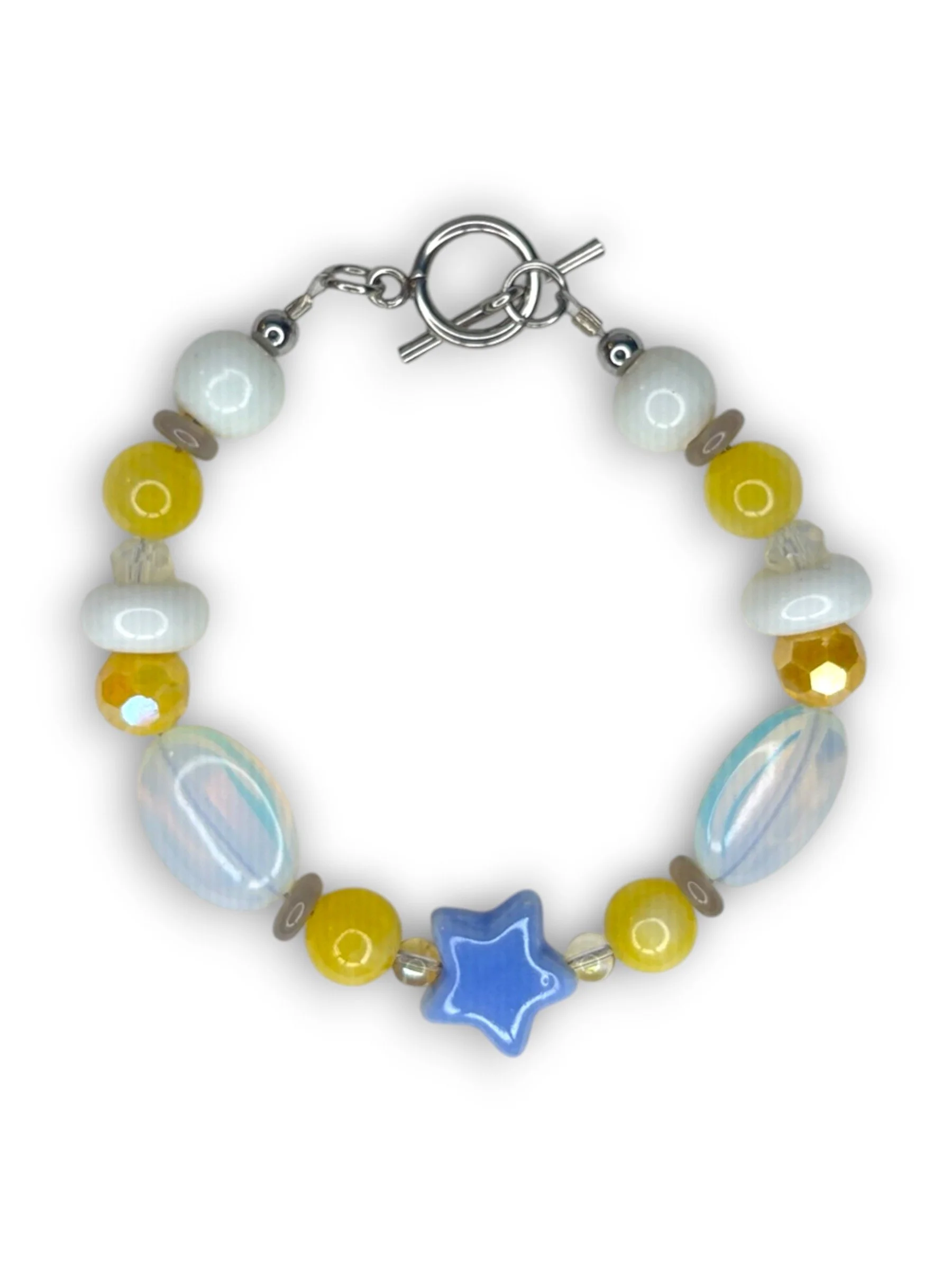 Daylight Yellow Star Bracelet in Silver