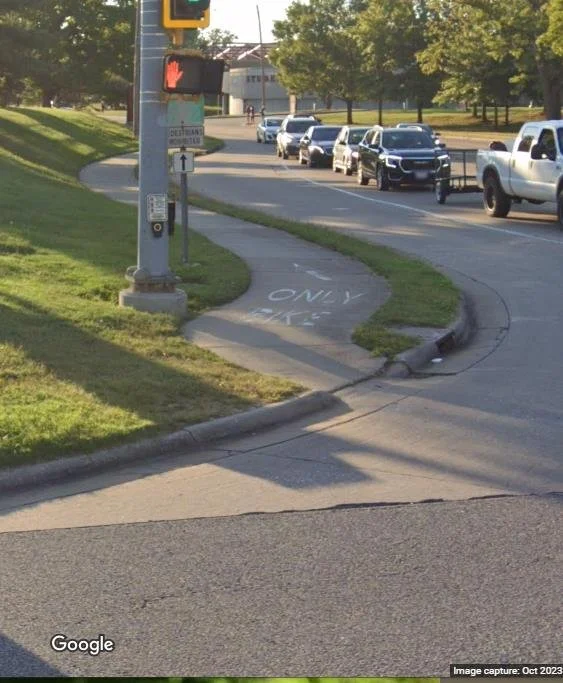 A path separated from traffic