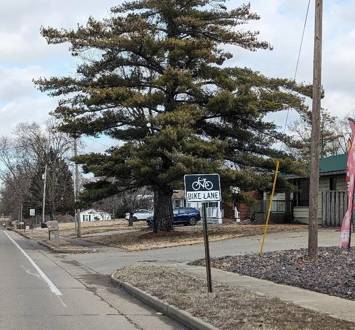 A bike lane next to a roadway