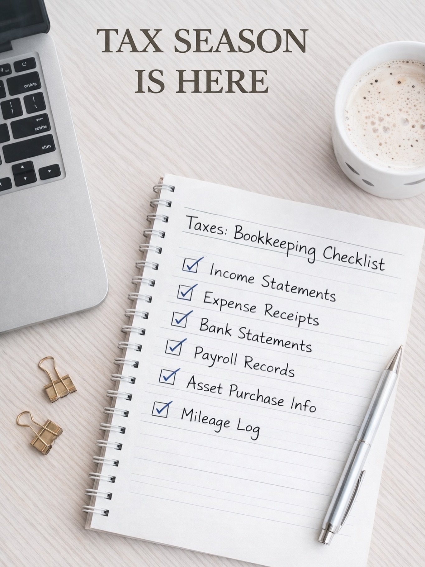 Tax season is here 📂✨
Now is the perfect time to gather your documents and get them to your bookkeeper. Having everything in one place allows us to accurately review your books, catch any missing items, and make sure your finances are fully tax-read