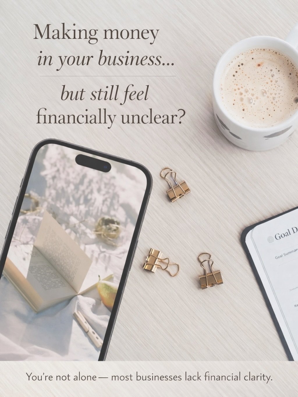 From foundational bookkeeping to strategic CFO support, we focus on the full financial picture so you can:
✨ Know where your money is going
✨ Plan ahead with confidence
✨ Make smarter growth decisions
✨ Build consistent, sustainable profit

Because f