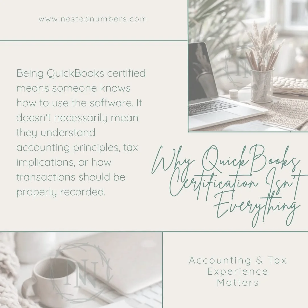 Why QuickBooks Certification Isn't Everything
QuickBooks certification shows someone knows how to use the software&mdash;but it doesn't necessarily mean they understand accounting, financial statements, or tax implications.
Your bookkeeper should do 