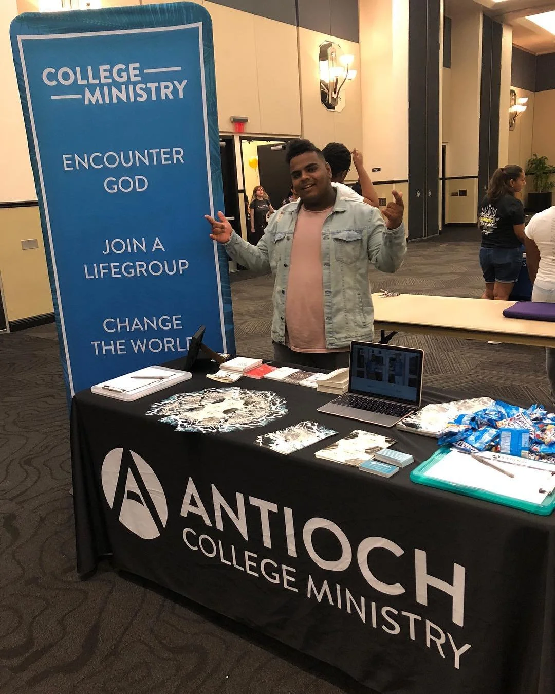 Out here at Opening Knight! Come look for our booth to get connected to Jesus, community, fun events and missions!