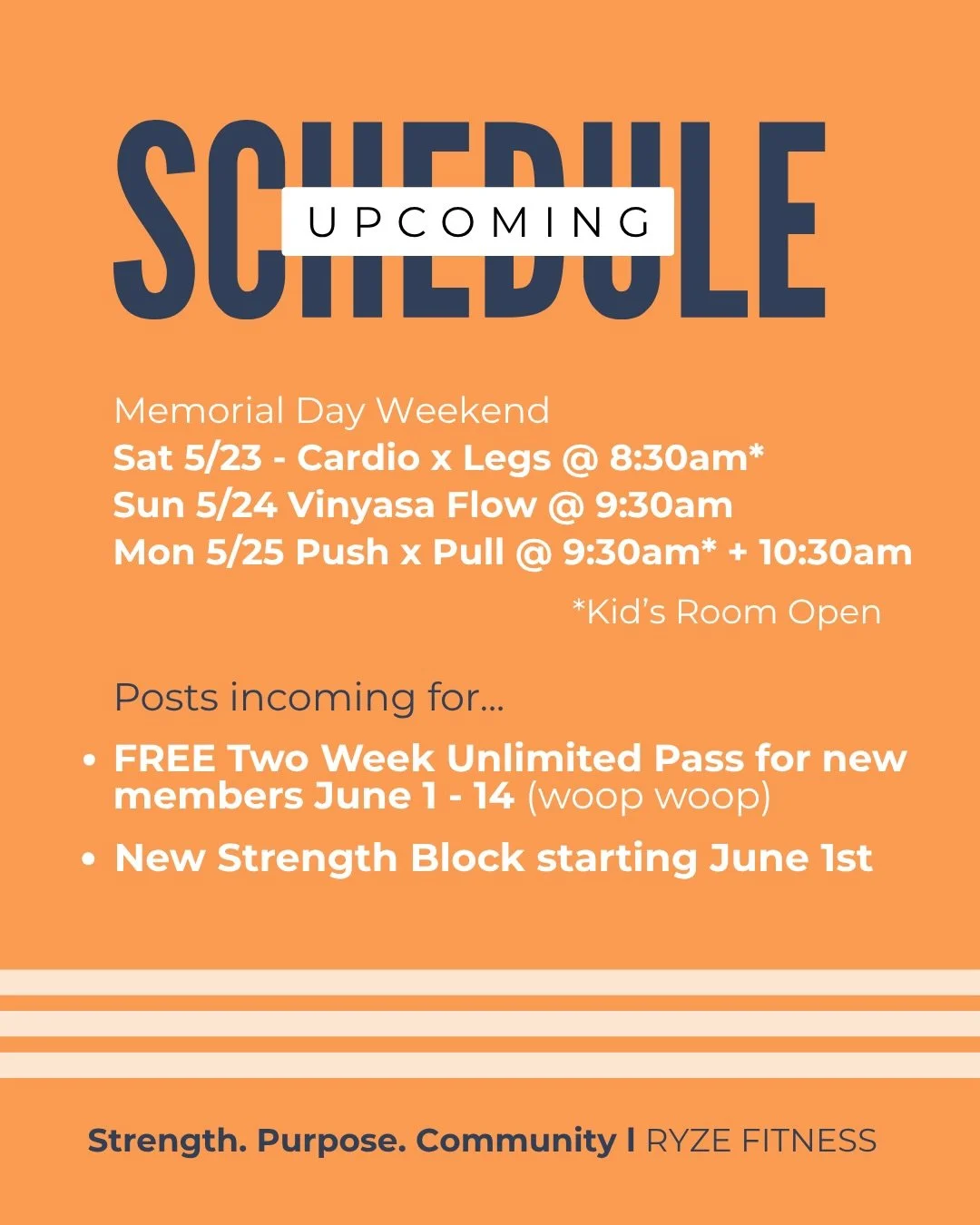 Wrapping up the month! We hope everyone has a fun and safe weekend. Good luck to all of our ski to sea athletes!! You got this! 👏🏼

#gymschedule #ryzefitness #bellinghamwa