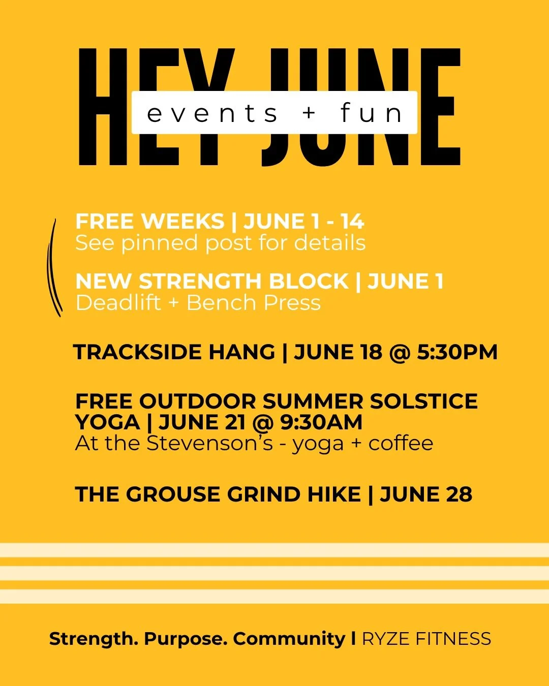 J U N E @ryzebellingham ☀️🧋💪🏼⛳️🥾

🆓 FREE WEEKS | June 1&ndash;14
Know someone who&rsquo;s been thinking about trying Ryze? Our First Timer &ndash; 2 Week Unlimited Pass is FREE through June 14. Click the link in our bio to claim yours or share i
