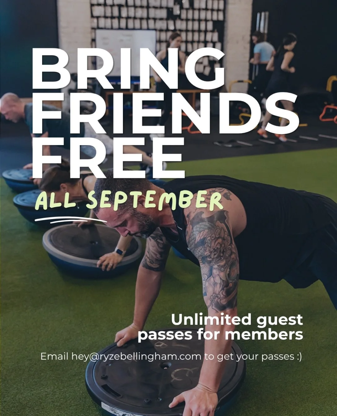 MEMBERS: STOP GATEKEEPING RYZE

Your friends deserve to know what you&rsquo;ve been doing in here. 😉

Bring your friends FREE all September &mdash; unlimited passes for your people!

📩 Email hey@ryzebellingham.com to get your passes.

#bringyourfri